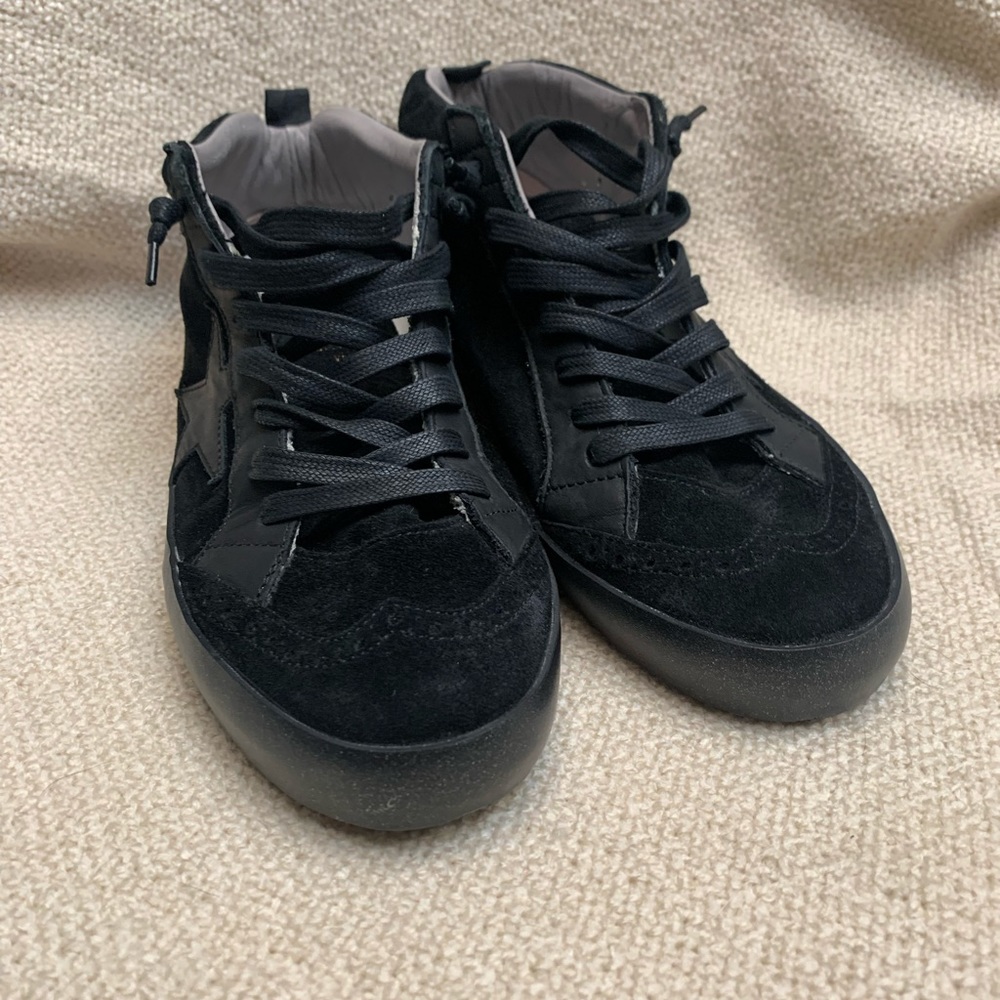 Golden Goose Deluxe Brand Mid Star Sneakers Black Suede And Leather EU 37